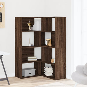 vidaXL Corner Bookcase 4-Tier Brown Oak 85x85x140 cm Engineered Wood