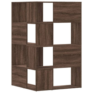 vidaXL Corner Bookcase 4-Tier Brown Oak 85x85x140 cm Engineered Wood