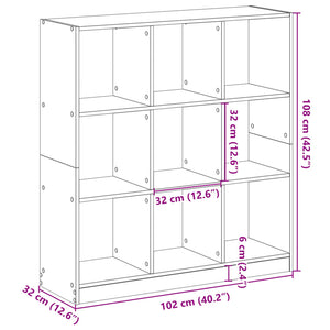 vidaXL Bookcase Concrete Grey 102x32x108 cm Engineered Wood