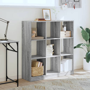 vidaXL Bookcase Grey Sonoma 102x32x108 cm Engineered Wood