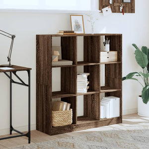 vidaXL Bookcase Brown Oak 102x32x108 cm Engineered Wood