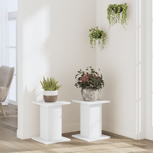 vidaXL Plant Stands 2 pcs White 30x30x40 cm Engineered Wood