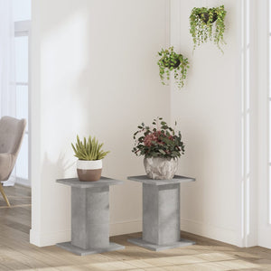 vidaXL Plant Stands 2 pcs Concrete Grey 30x30x40 cm Engineered Wood