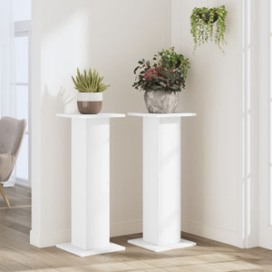 vidaXL Plant Stands 2 pcs White 30x30x80 cm Engineered Wood