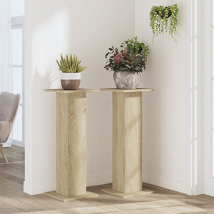 vidaXL Plant Stands 2 pcs Sonoma Oak 30x30x80 cm Engineered Wood