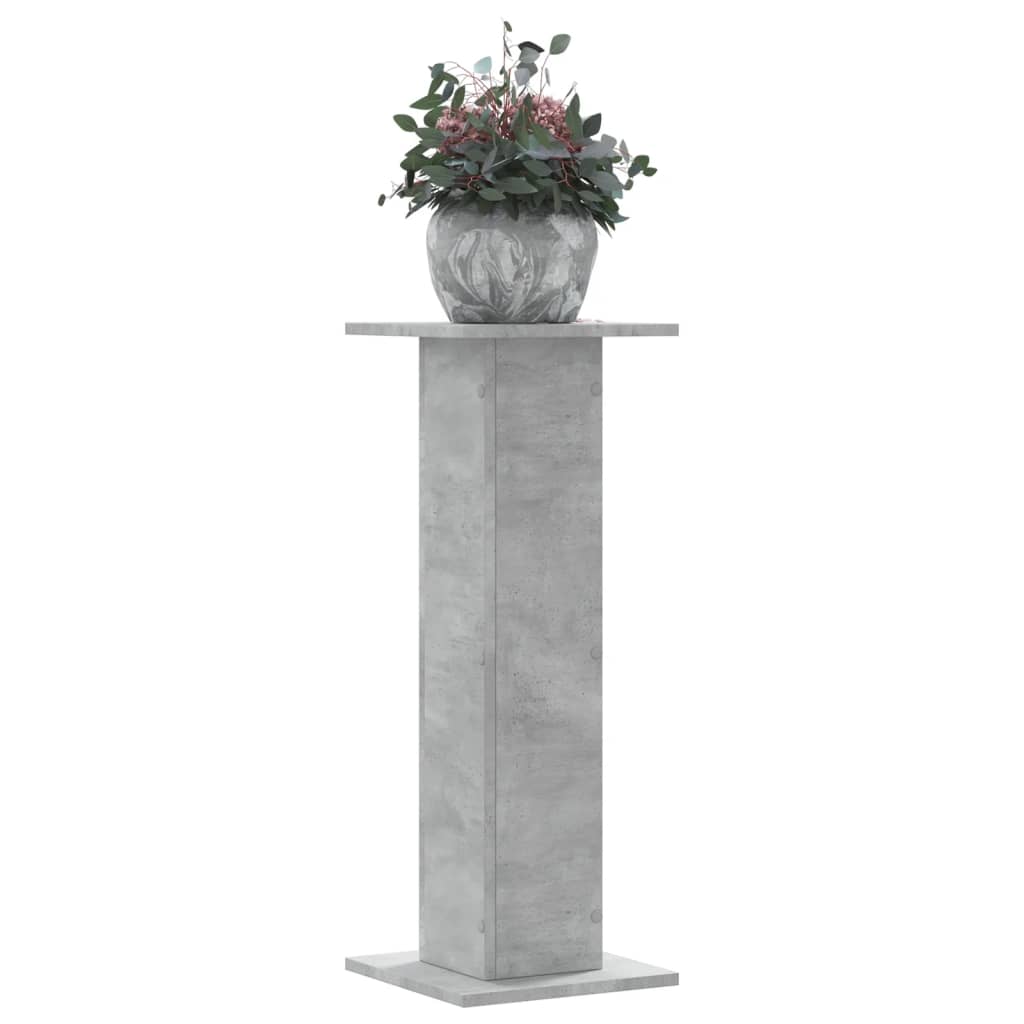 vidaXL Plant Stands 2 pcs Concrete Grey 30x30x80 cm Engineered Wood