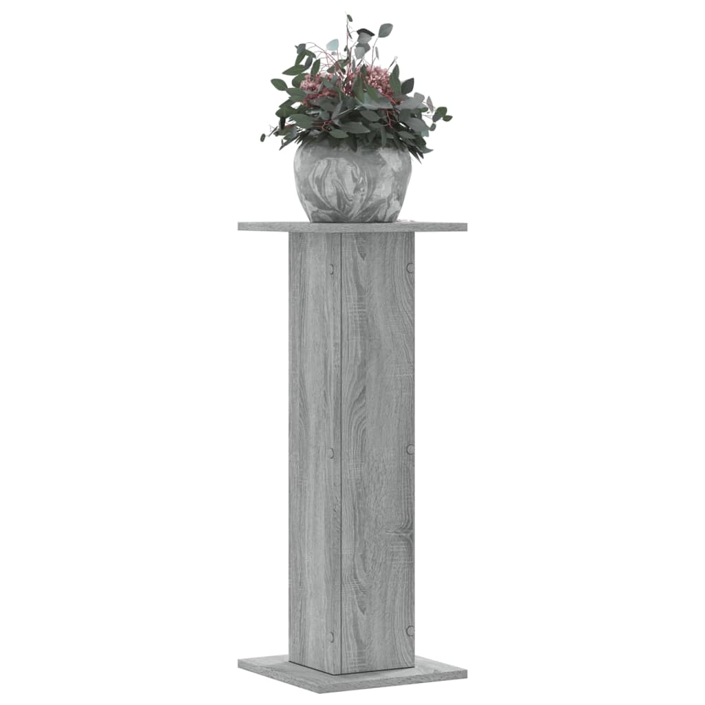 vidaXL Plant Stands 2 pcs Grey Sonoma 30x30x80 cm Engineered Wood