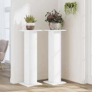 vidaXL Plant Stands 2 pcs White 30x30x95 cm Engineered Wood