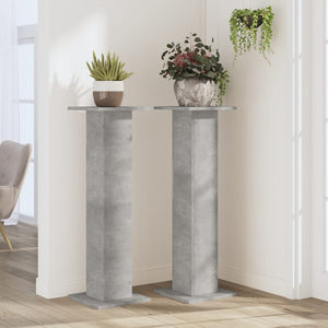 vidaXL Plant Stands 2 pcs Concrete Grey 30x30x95 cm Engineered Wood