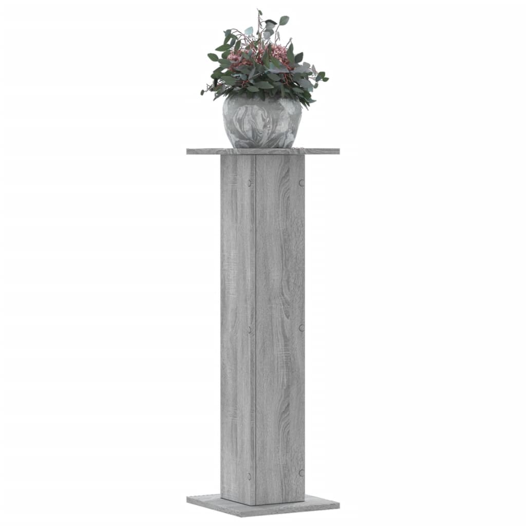 vidaXL Plant Stands 2 pcs Grey Sonoma 30x30x95 cm Engineered Wood