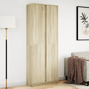 vidaXL Highboard with LED Sonoma Oak 74x32.5x200 cm Engineered Wood