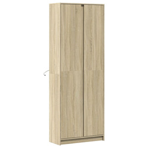 vidaXL Highboard with LED Sonoma Oak 74x32.5x200 cm Engineered Wood