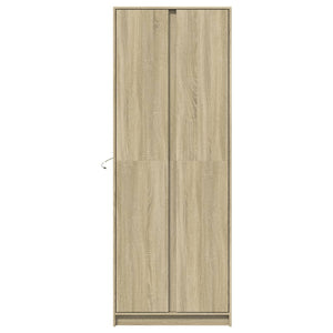 vidaXL Highboard with LED Sonoma Oak 74x32.5x200 cm Engineered Wood