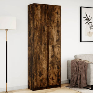 vidaXL Highboard with LED Smoked Oak 74x32.5x200 cm Engineered Wood