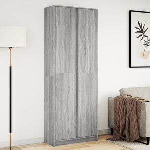 vidaXL Highboard with LED Grey Sonoma 74x32.5x200 cm Engineered Wood