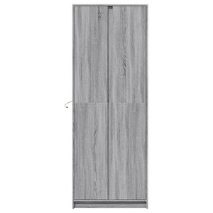 vidaXL Highboard with LED Grey Sonoma 74x32.5x200 cm Engineered Wood