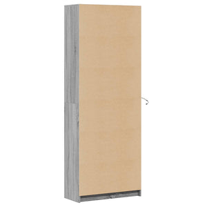 vidaXL Highboard with LED Grey Sonoma 74x32.5x200 cm Engineered Wood