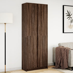 vidaXL Highboard with LED Brown Oak 74x32.5x200 cm Engineered Wood