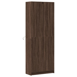 vidaXL Highboard with LED Brown Oak 74x32.5x200 cm Engineered Wood