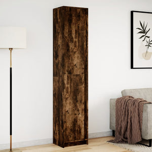 vidaXL Highboard with LED Smoked Oak 41.5x32.5x200 cm Engineered Wood