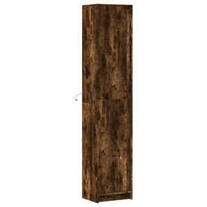 vidaXL Highboard with LED Smoked Oak 41.5x32.5x200 cm Engineered Wood