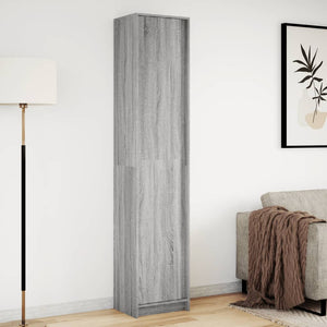 vidaXL Highboard with LED Grey Sonoma 41.5x32.5x200 cm Engineered Wood