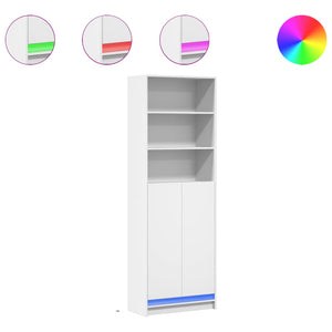 vidaXL Highboard with LED White 69x32.5x200 cm Engineered Wood