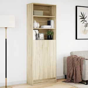 vidaXL Highboard with LED Sonoma Oak 69x32.5x200 cm Engineered Wood