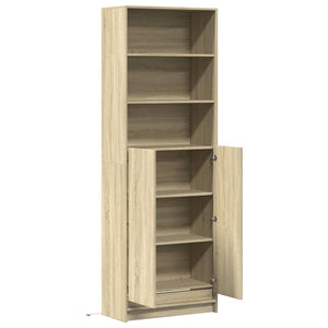 vidaXL Highboard with LED Sonoma Oak 69x32.5x200 cm Engineered Wood