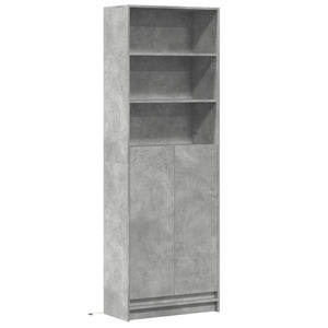 vidaXL Highboard with LED Concrete Grey 69x32.5x200 cm Engineered Wood