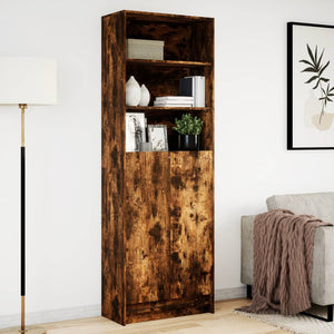 vidaXL Highboard with LED Smoked Oak 69x32.5x200 cm Engineered Wood