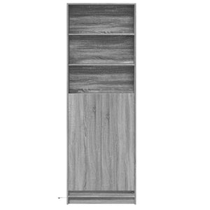 vidaXL Highboard with LED Grey Sonoma 69x32.5x200 cm Engineered Wood