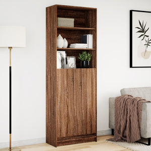 vidaXL Highboard with LED Brown Oak 69x32.5x200 cm Engineered Wood