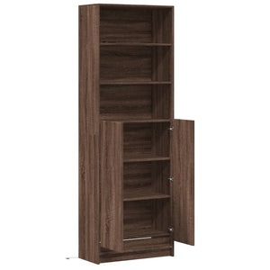 vidaXL Highboard with LED Brown Oak 69x32.5x200 cm Engineered Wood