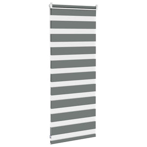 vidaXL Zebra Blind Dark Grey 55x100 cm Fabric Width 50.9 cm Polyester