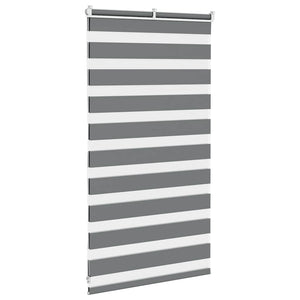 vidaXL Zebra Blind Dark Grey 75x100 cm Fabric Width 70.9 cm Polyester