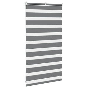 vidaXL Zebra Blind Dark Grey 80x100 cm Fabric Width 75.9 cm Polyester