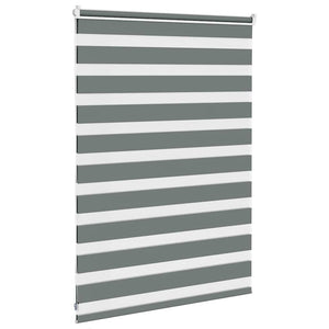 vidaXL Zebra Blind Dark Grey 100x100 cm Fabric Width 95.9 cm Polyester