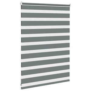 vidaXL Zebra Blind Dark Grey 105x100 cm Fabric Width 100.9 cm Polyester