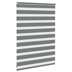 vidaXL Zebra Blind Dark Grey 115x100 cm Fabric Width 110.9 cm Polyester