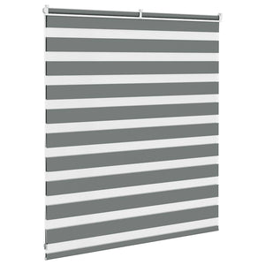 vidaXL Zebra Blind Dark Grey 125x100 cm Fabric Width 120.9 cm Polyester