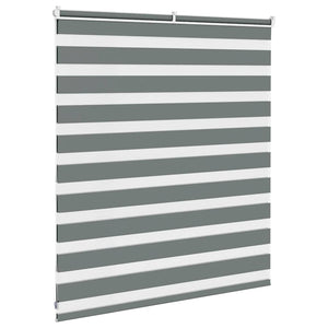 vidaXL Zebra Blind Dark Grey 130x100 cm Fabric Width 125.9 cm Polyester