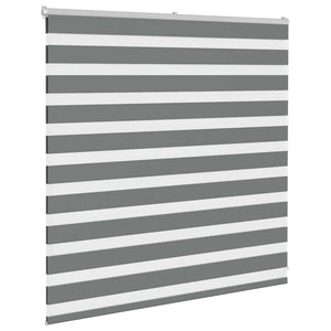 vidaXL Zebra Blind Dark Grey 140x100 cm Fabric Width 135.9 cm Polyester