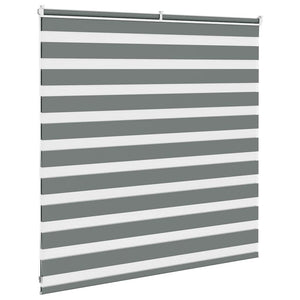 vidaXL Zebra Blind Dark Grey 140x100 cm Fabric Width 135.9 cm Polyester