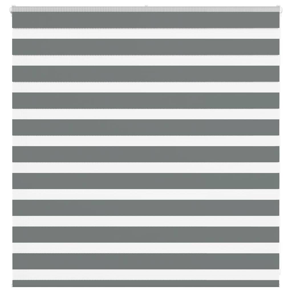 vidaXL Zebra Blind Dark Grey 145x100 cm Fabric Width 140.9 cm Polyester