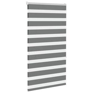 vidaXL Zebra Blind Dark Grey 75x150 cm Fabric Width 70.9 cm Polyester