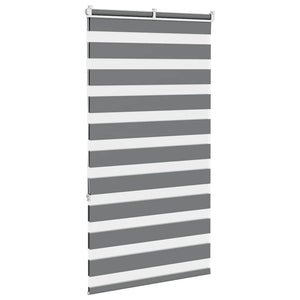 vidaXL Zebra Blind Dark Grey 80x150 cm Fabric Width 75.9 cm Polyester