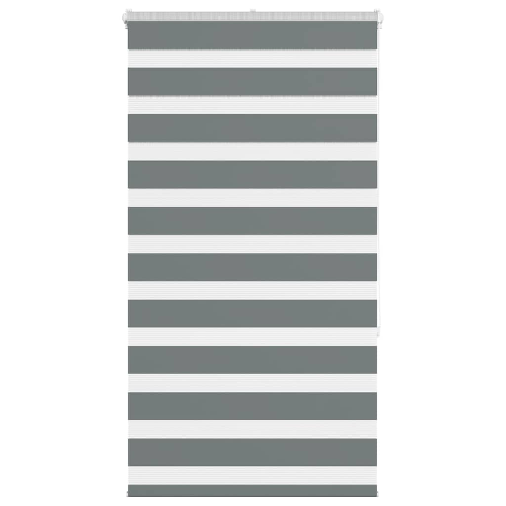 vidaXL Zebra Blind Dark Grey 85x150 cm Fabric Width 80.9 cm Polyester