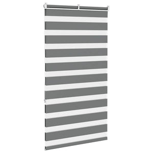 vidaXL Zebra Blind Dark Grey 85x150 cm Fabric Width 80.9 cm Polyester