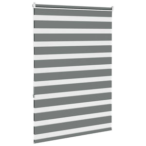 vidaXL Zebra Blind Dark Grey 95x150 cm Fabric Width 90.9 cm Polyester